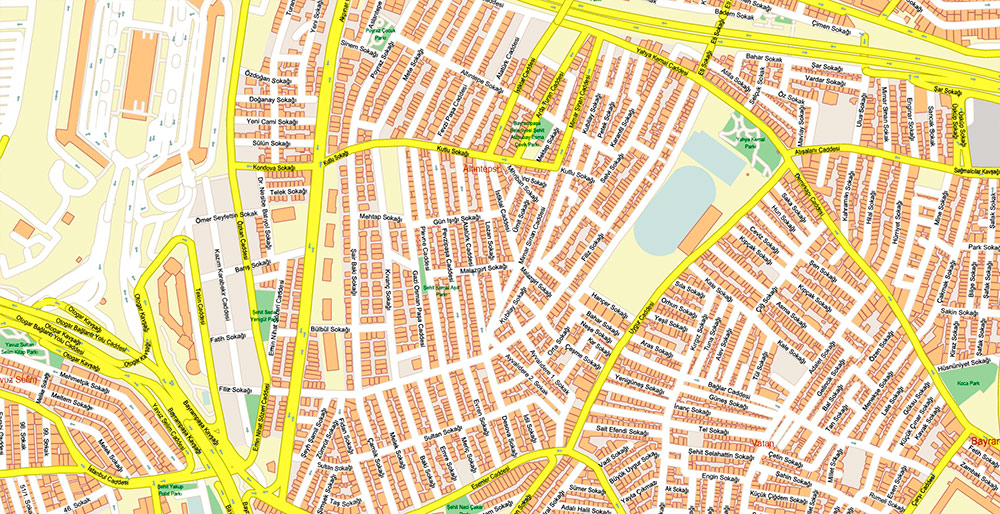 Istanbul Turkey Metro Area Map Vector Exact High Detailed Street Map editable Adobe Illustrator in layers