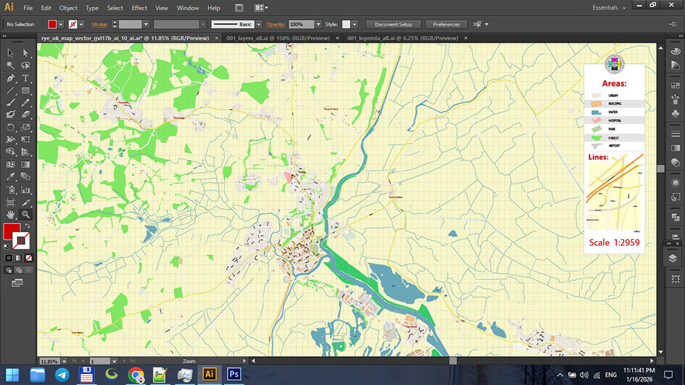 Rye East Sussex UK Map Vector Exact City Plan High Detailed Street Map editable Adobe Illustrator in layers Rye East Sussex UK Map Vector Exact City Plan High Detailed Street Map editable Adobe Illustrator in layers
