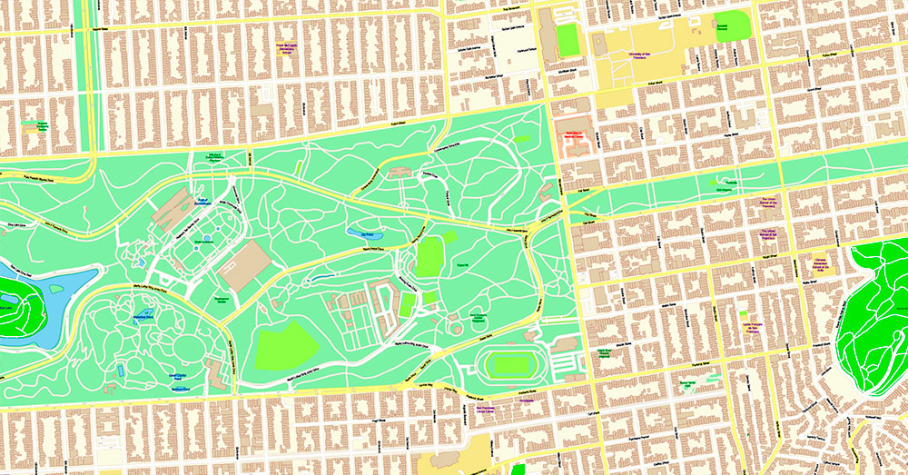 San Francisco North Part Map Vector California US Exact high and low detailed Street Road Maps 2 editable Adobe PDF in layers