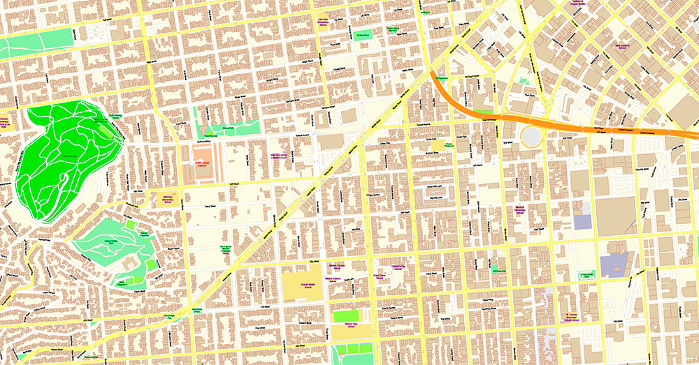 San Francisco North Part Map Vector California US Exact high and low detailed Street Road Maps 2 editable Adobe PDF in layers