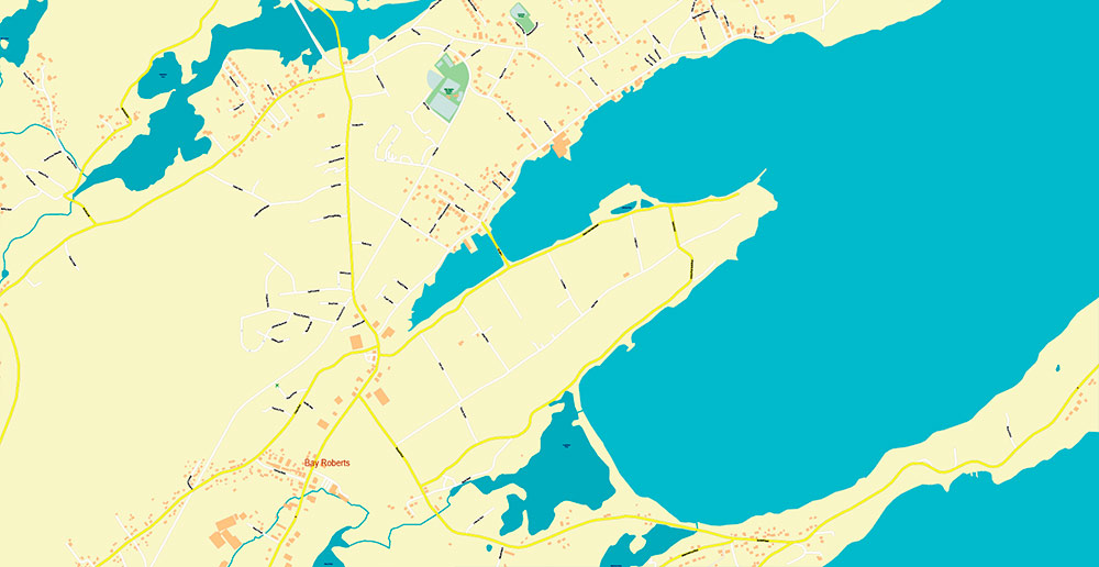 St John's Newfoundland Canada Map Vector Exact high detailed Street Road Map editable Adobe Illustrator in layers