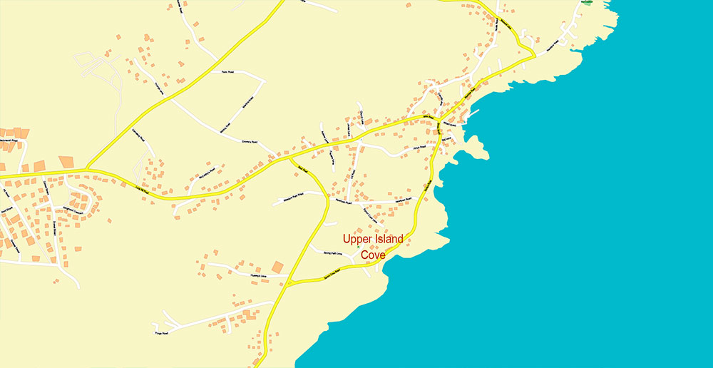 St John's Newfoundland Canada Map Vector Exact high detailed Street Road Map editable Adobe Illustrator in layers