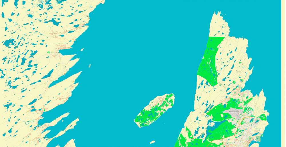 St John's Newfoundland Canada Map Vector Exact high detailed Street Road Map editable Adobe Illustrator in layers
