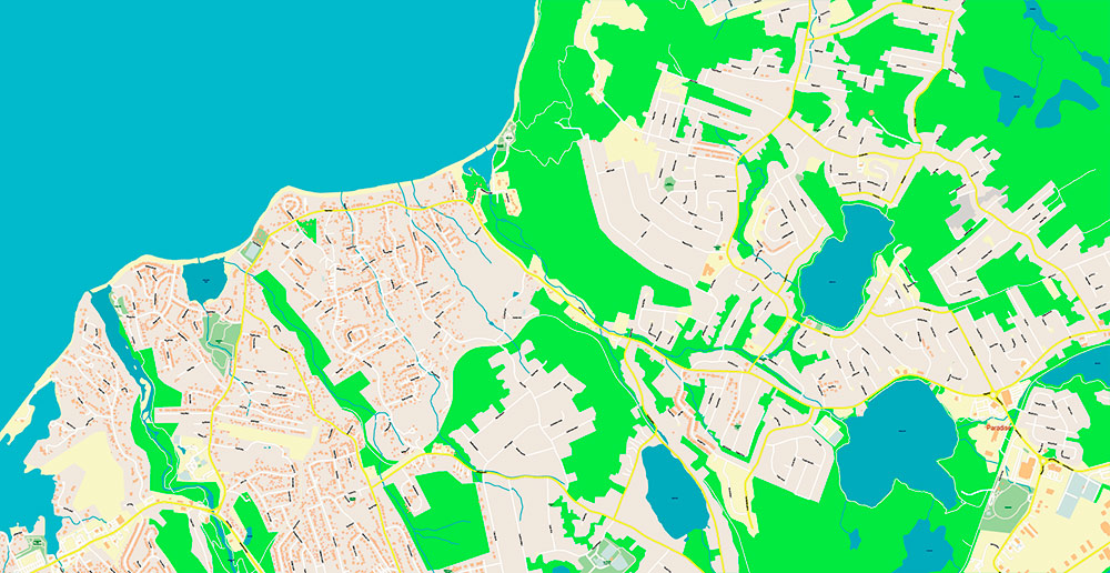 St John's Newfoundland Canada Map Vector Exact high detailed Street Road Map editable Adobe Illustrator in layers