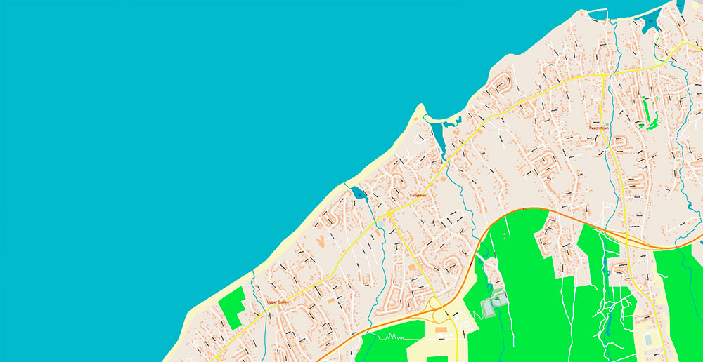 St John's Newfoundland Canada Map Vector Exact high detailed Street Road Map editable Adobe Illustrator in layers