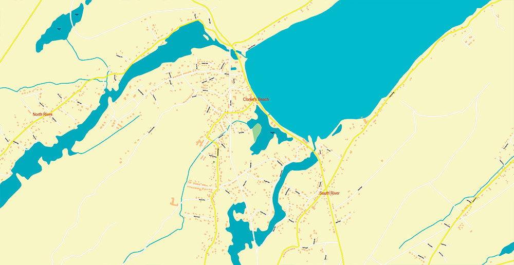 St John's Newfoundland Canada Map Vector Exact high detailed Street Road Map editable Adobe Illustrator in layers