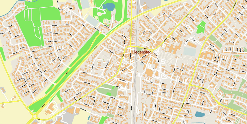 Vejle Denmark Map Vector Exact High Detailed Street Map editable Adobe Illustrator in layers