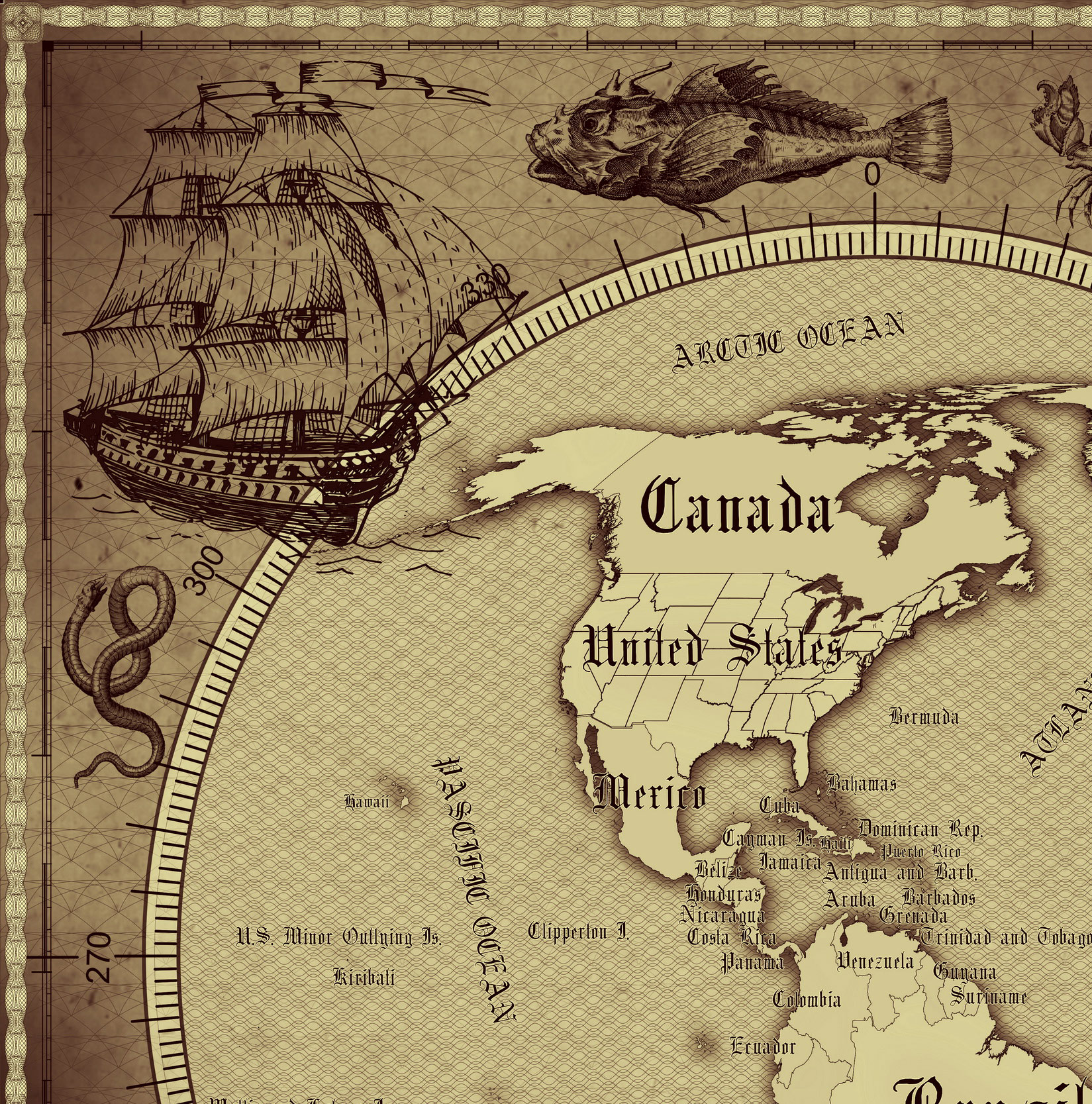 6 Vintage World Map Poster – 24x36 in (300 DPI, Print-Ready JPG) Gall Peters PRJ brown palette