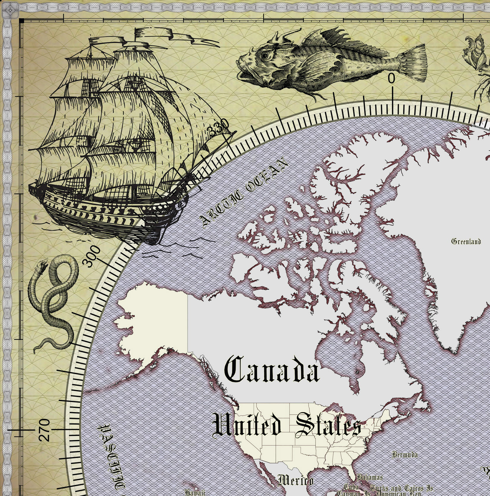 13 Vintage World Map Poster – 24x36 in (300 DPI, Print-Ready JPG) Mercator PRJ blue palette