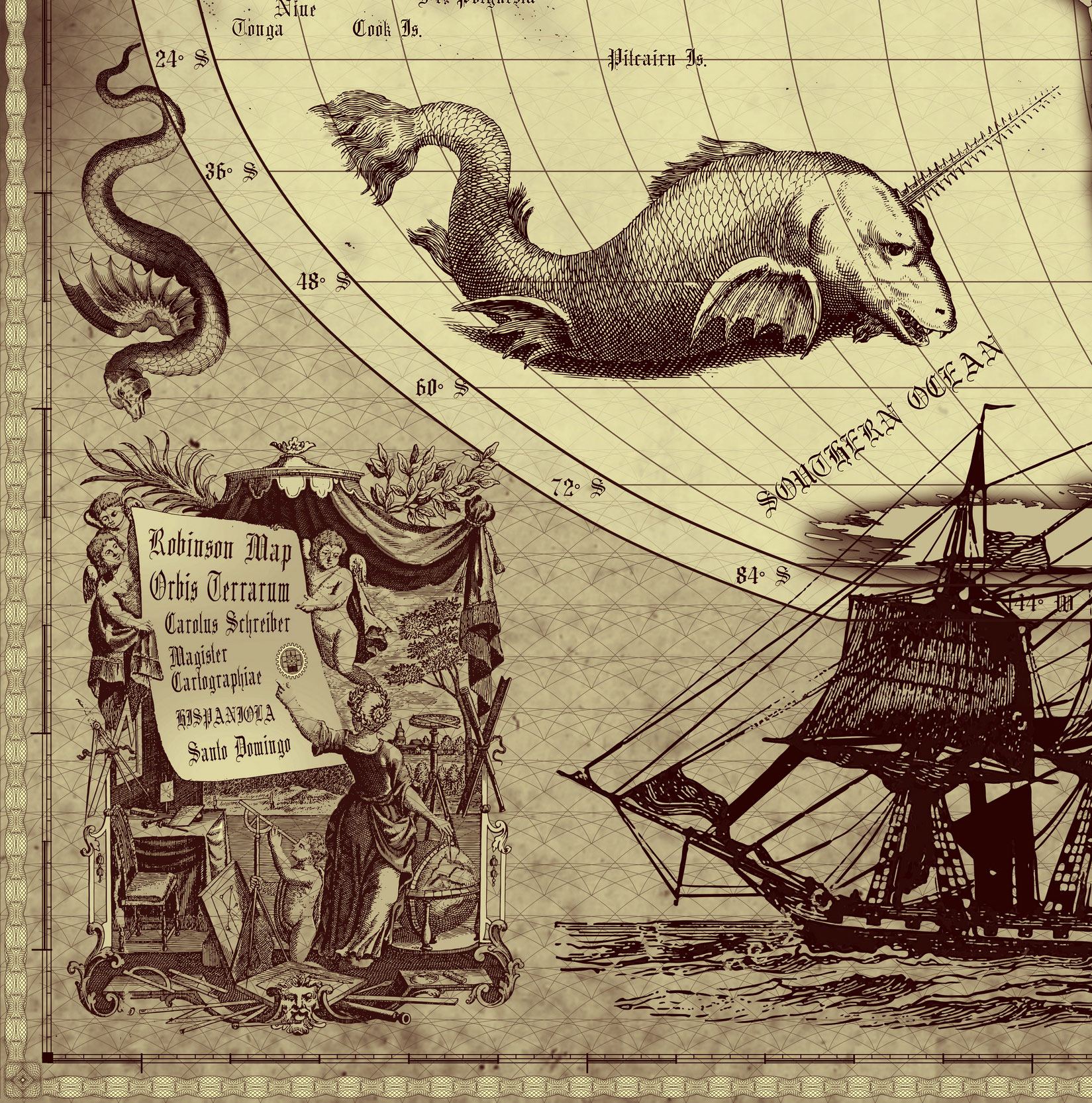 5 Vintage World Map Poster – 24x36 in (300 DPI, Print-Ready JPG) Robinson PRJ brown palette