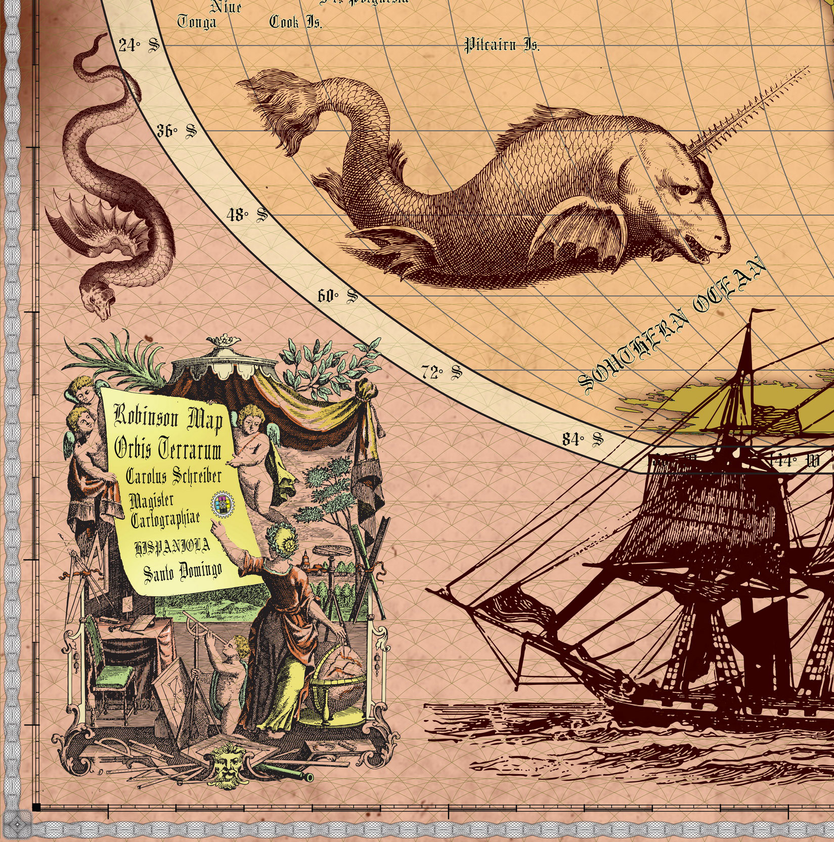 1 Vintage World Map Poster – 24x36 in (300 DPI, Print-Ready JPG) Robinson PRJ warm palette