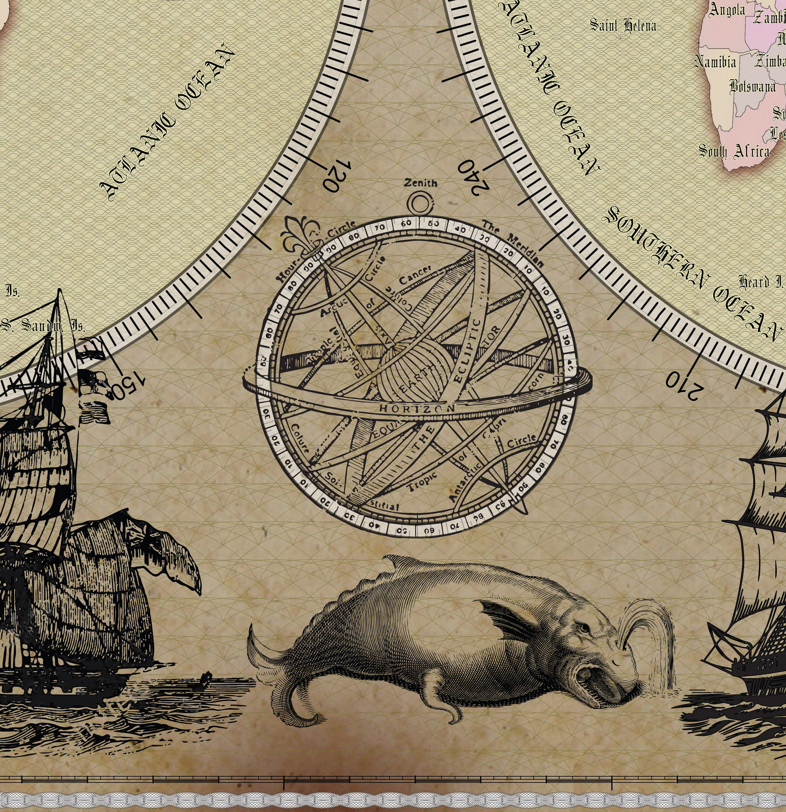 19 Vintage World Map Poster – 24x36 in (300 DPI, Print-Ready JPG) Gall Peters PRJ saturated warm colors palette