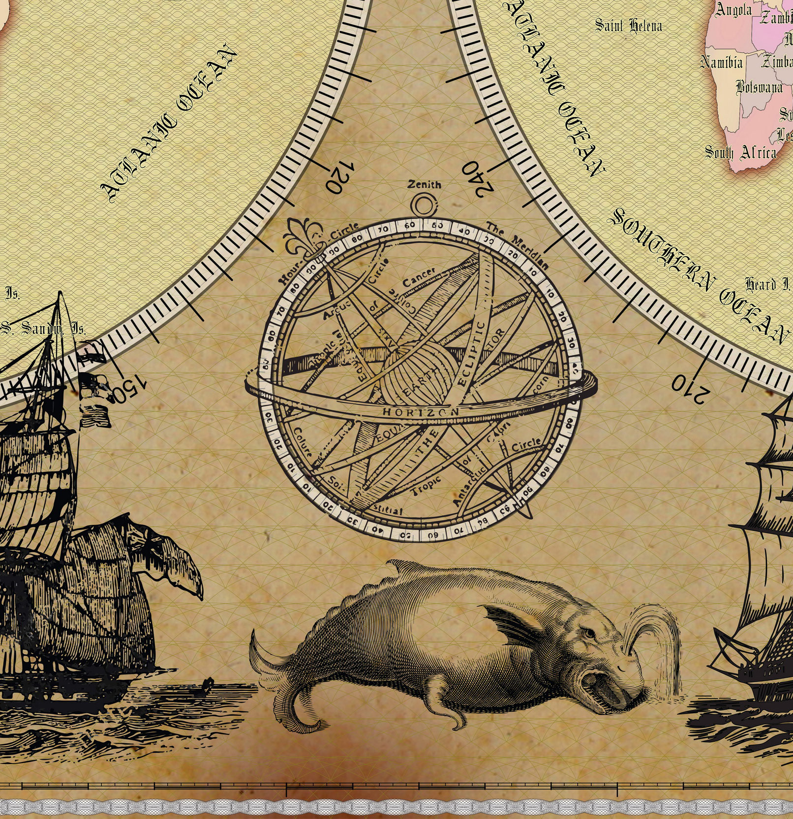 15 Vintage World Map Poster – 24x36 in (300 DPI, Print-Ready JPG) Gall Peters PRJ saturated colors palette