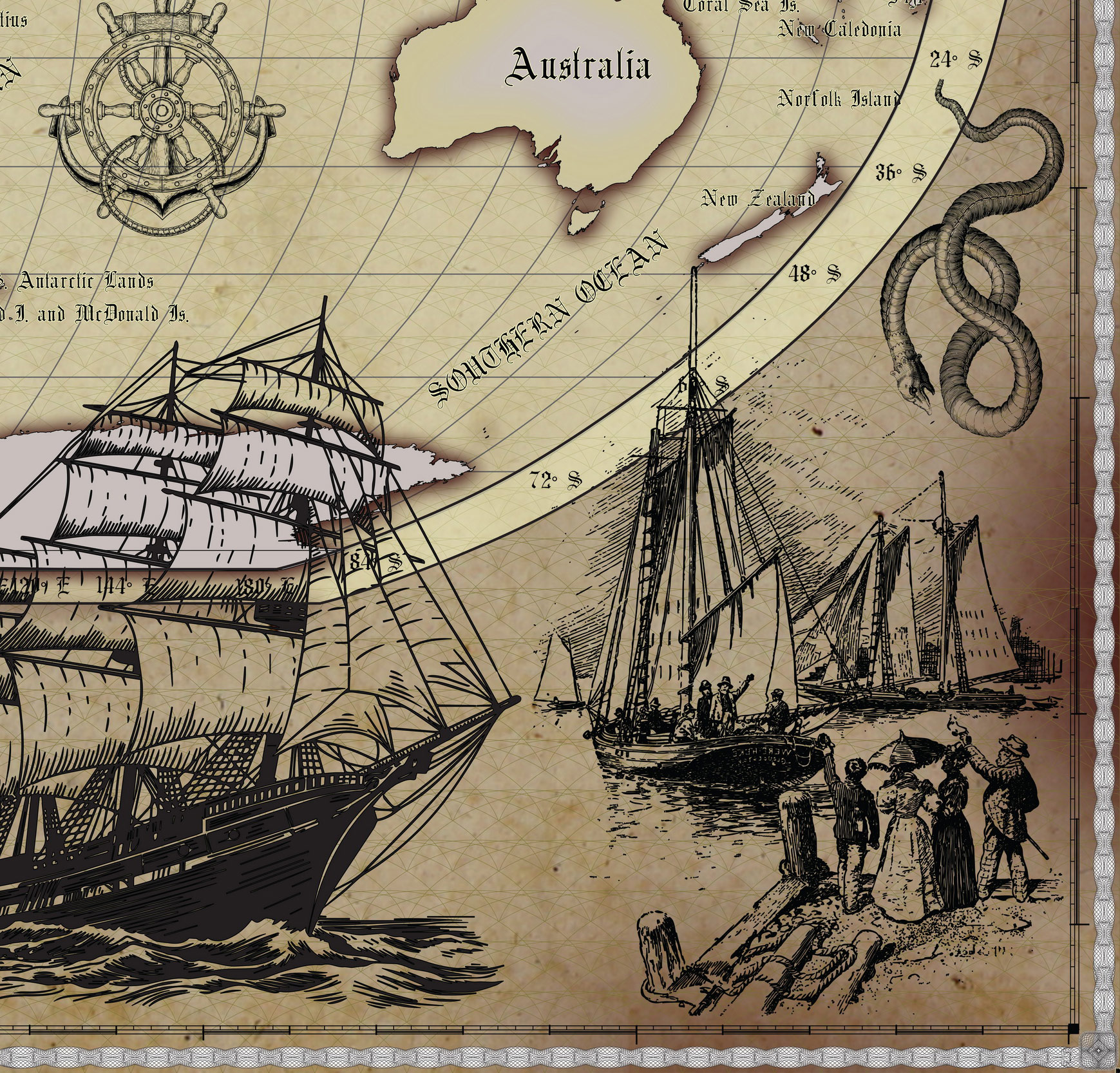 20 Vintage World Map Poster – 24x36 in (300 DPI, Print-Ready JPG) Robinson PRJ saturated classic palette