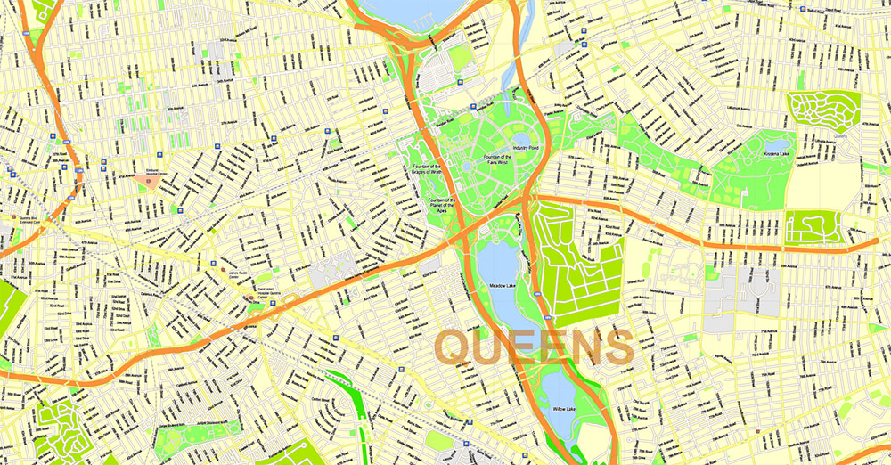 New York City US Map Vector High Detailed Street Map editable Adobe Illustrator in layers v.7