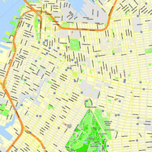 New York City US Map Vector High Detailed Street Map editable Adobe Illustrator in layers v.7