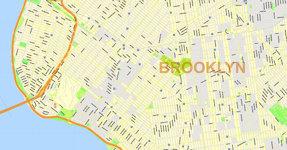 New York City US Map Vector High Detailed Street Map editable Adobe Illustrator in layers v.7