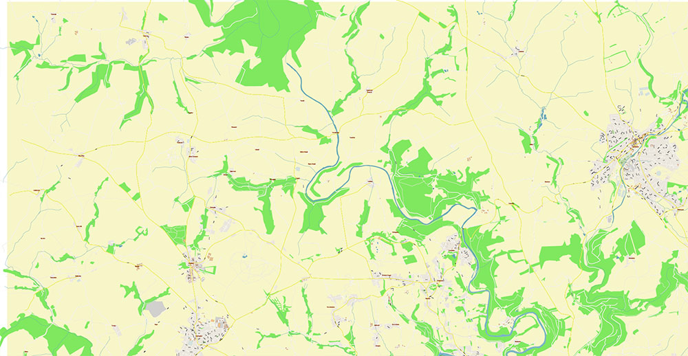 Tavistock - Callington Area UK Map Vector Exact High Detailed City Plan editable Adobe Illustrator Street Map in layers fully editable
