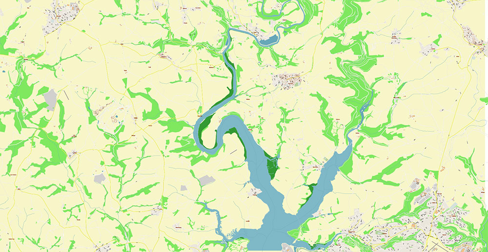 Tavistock - Callington Area UK Map Vector Exact High Detailed City Plan editable Adobe Illustrator Street Map in layers fully editable