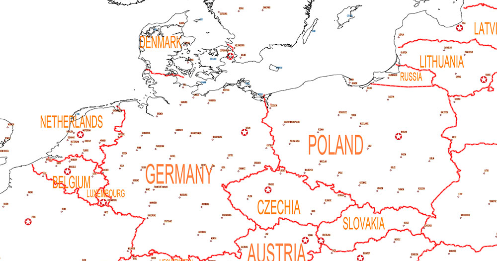 World Vector Map Gall-Peters Projection for Laser Cutting Ai PDF DWG DXF