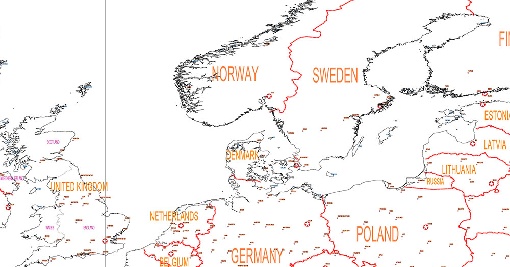 World Vector Map Gall-Peters Projection for Laser Cutting Ai PDF DWG DXF