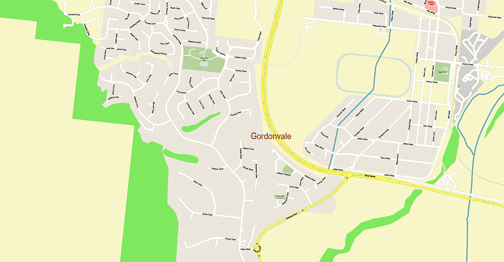 Cairns Area Australia Map Vector High Detailed Street Map editable Adobe Illustrator in layers