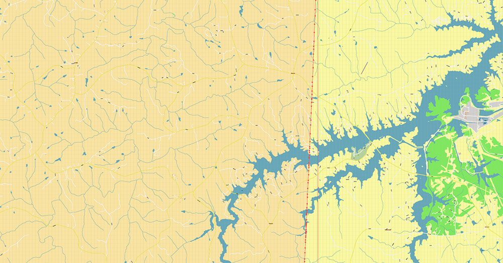 Caswell + Person Counties North Carolina USA Map Vector Exact High Detailed Road Map editable Adobe Illustrator in layers