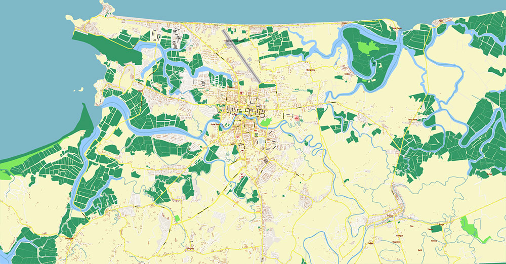 Roxas City Philippines Map Vector Exact City Plan High Detailed Street Map editable Adobe Illustrator in layers