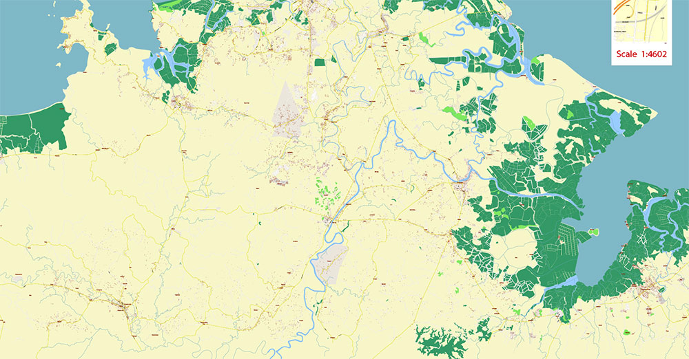 Roxas City Philippines Map Vector Exact City Plan High Detailed Street Map editable Adobe Illustrator in layers