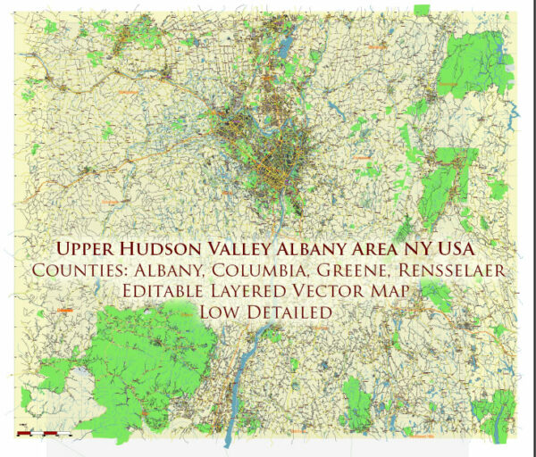 Upper Hudson Valley Albany Area NY USA Map Vector Exact City Plan Low Detailed Street Map editable Adobe Illustrator in layers Upper Hudson Valley Albany Area NY USA Map Vector Exact City Plan Low Detailed Street Map editable Adobe Illustrator in layers
