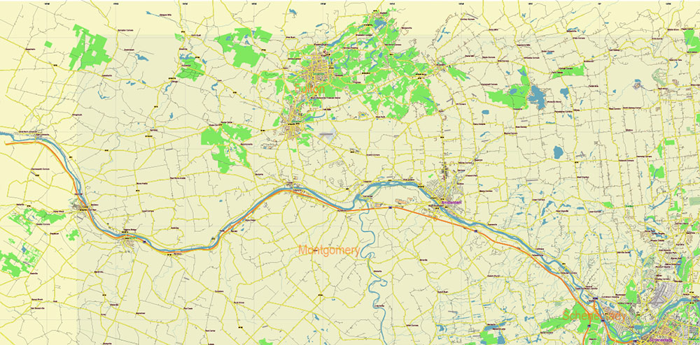 Upper Hudson Valley Albany Area NY USA Map Vector Exact City Plan Low Detailed Street Map editable Adobe Illustrator in layers