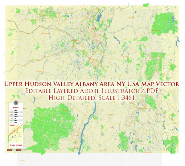 Upper Hudson Valley Albany Area NY USA Map Vector Exact City Plan Extra High Detailed Street Map editable Adobe Illustrator in layers Upper Hudson Valley Albany Area NY USA Map Vector Exact City Plan Extra High Detailed Street Map editable Adobe Illustrator in layers