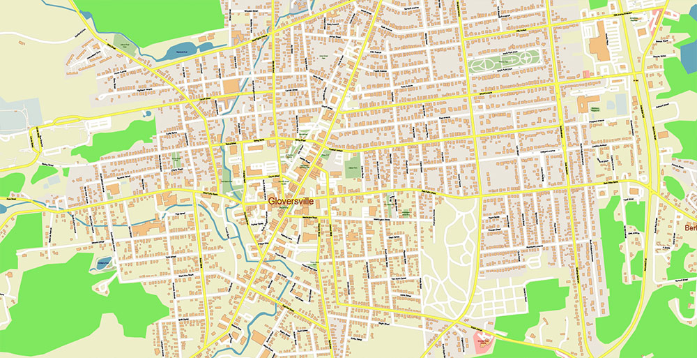 Upper Hudson Valley Albany Area NY USA Map Vector Exact City Plan Extra High Detailed Street Map editable Adobe Illustrator in layers