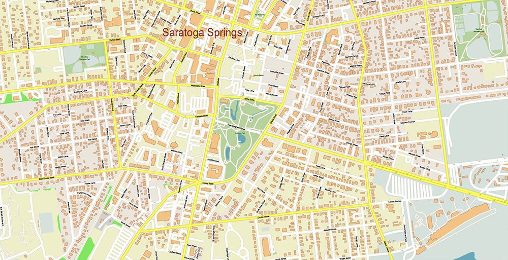 Upper Hudson Valley Albany Area NY USA Map Vector Exact City Plan Extra High Detailed Street Map editable Adobe Illustrator in layers