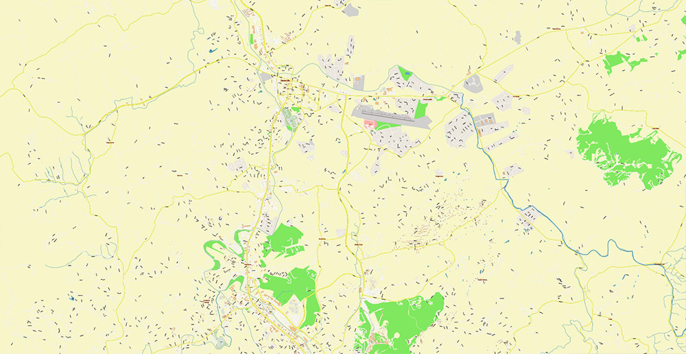 Pigeon Forge Area Tennessee USA Map Vector Exact City Plan High Detailed Street Map editable Adobe Illustrator in layers