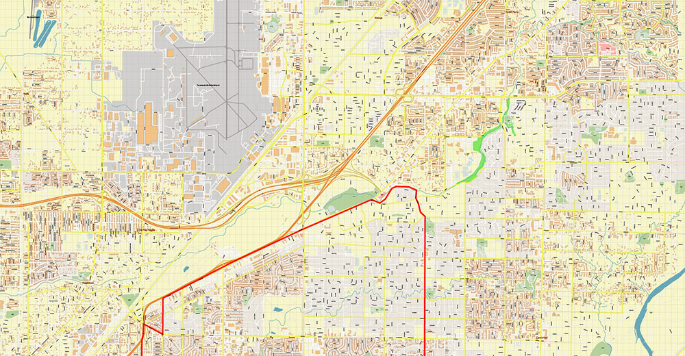 Arden-Arcade Sacramento California USA Map Vector Exact City Plan High Detailed Street Map editable Adobe Illustrator in layers