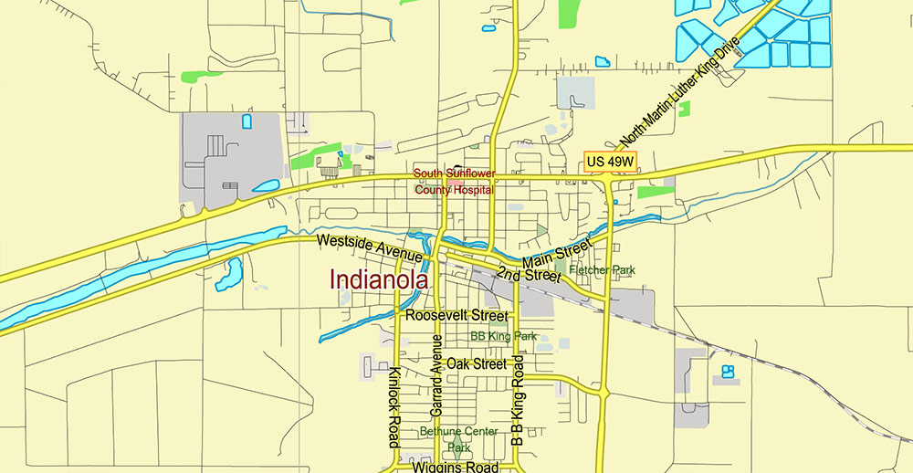 Mississippi - Louisiana - Arkansas USA Tornado Area Vector Map: high detailed road map + Shaded Relief editable Adobe Illustrator