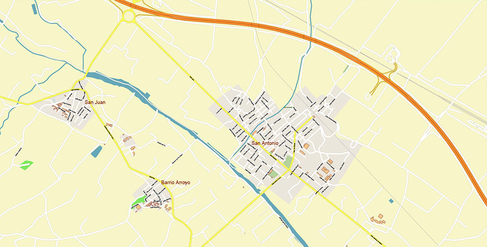 Valensia Spain Grande Area Map Vector Exact City Plan High Detailed Street Map editable Adobe Illustrator in layers