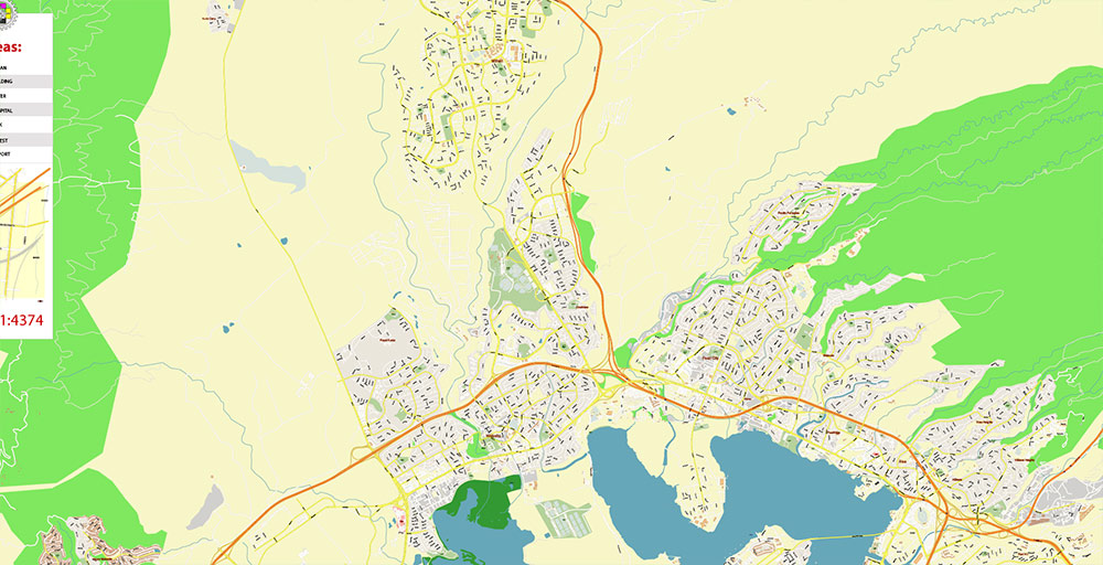Waipahu Hawaii USA Map Vector Exact City Plan High Detailed Street Map editable Adobe Illustrator in layers
