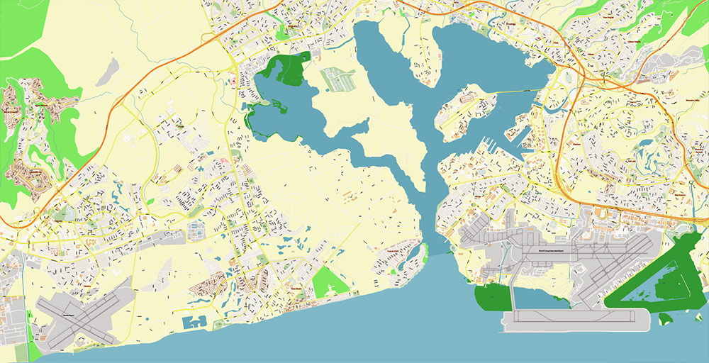 Waipahu Hawaii USA Map Vector Exact City Plan High Detailed Street Map editable Adobe Illustrator in layers