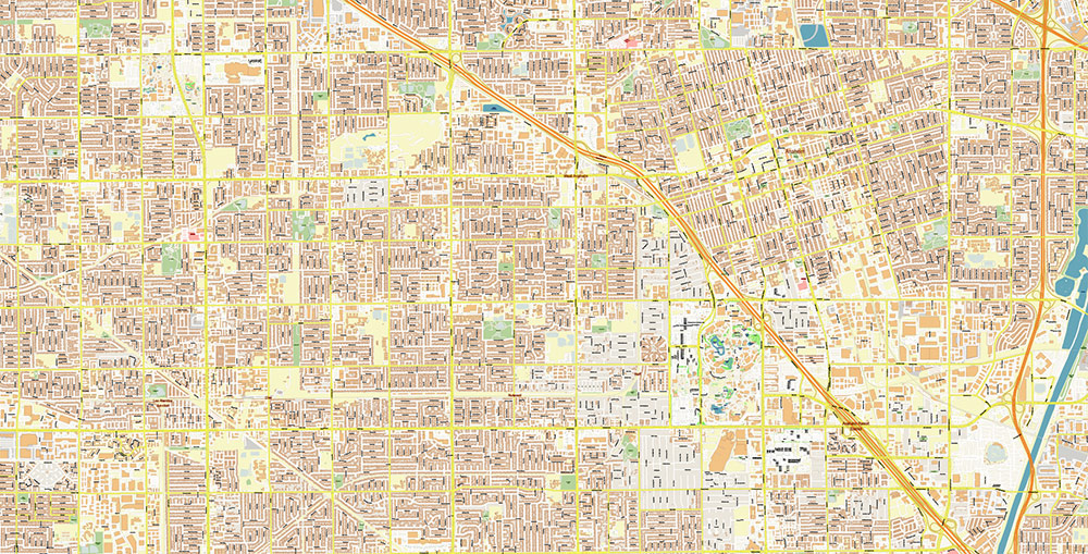 Anaheim California USA Map Vector Exact City Plan High Detailed Street Map editable Adobe Illustrator in layers