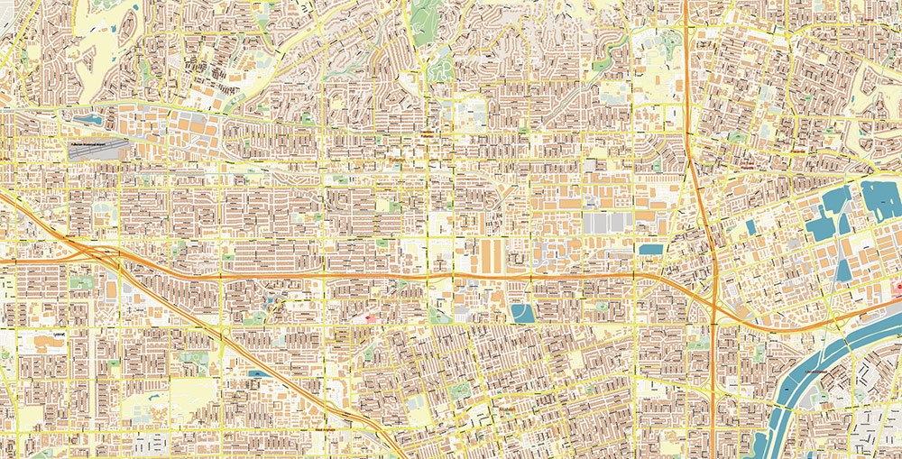 Anaheim California USA Map Vector Exact City Plan High Detailed Street Map editable Adobe Illustrator in layers