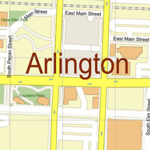 Arlington Texas USA Map Vector Exact City Plan High Detailed Street Map editable Adobe Illustrator in layers