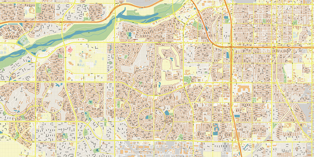 Bakersfield California USA Map Vector Exact City Plan High Detailed Street Map editable Adobe Illustrator in layers