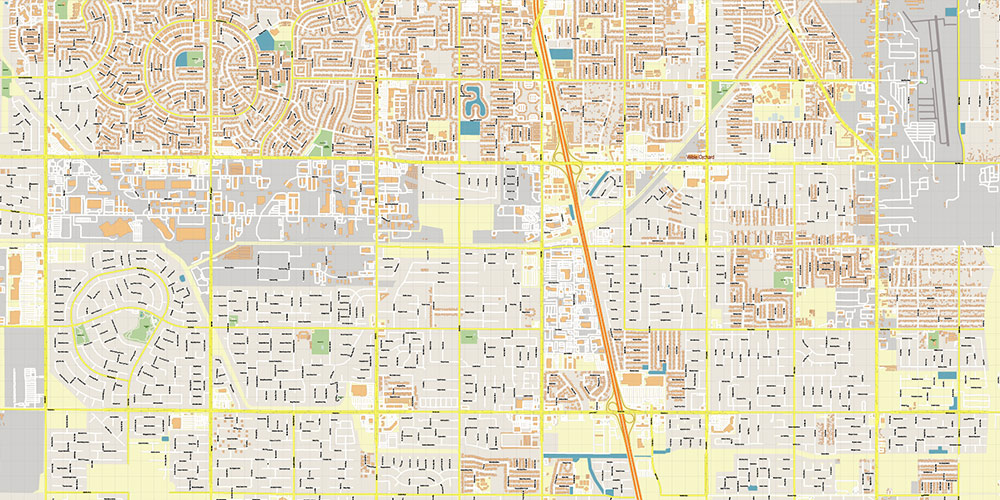 Bakersfield California USA Map Vector Exact City Plan High Detailed Street Map editable Adobe Illustrator in layers