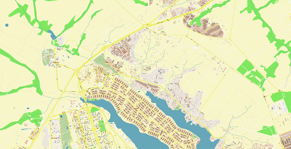 Brasilia City Brazil Map Vector Exact City Plan High Detailed Street Map editable Adobe Illustrator in layers