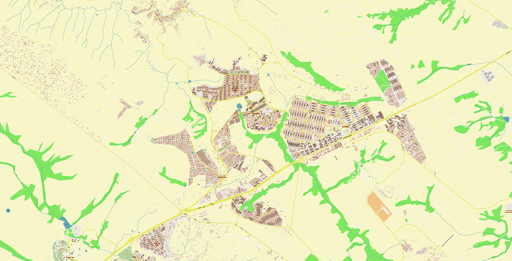 Brasilia City Brazil Map Vector Exact City Plan High Detailed Street Map editable Adobe Illustrator in layers