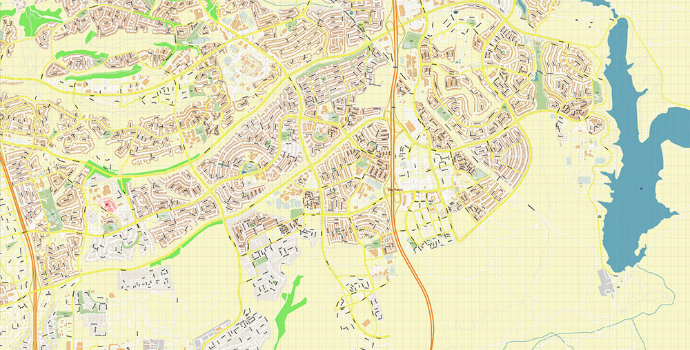 Chula Vista California USA Map Vector Exact City Plan High Detailed Street Map editable Adobe Illustrator in layers