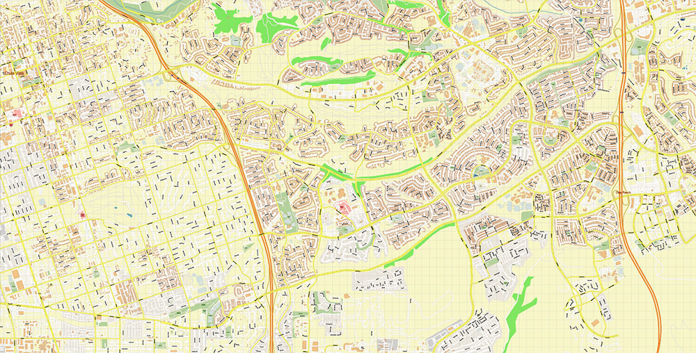 Chula Vista California USA Map Vector Exact City Plan High Detailed Street Map editable Adobe Illustrator in layers