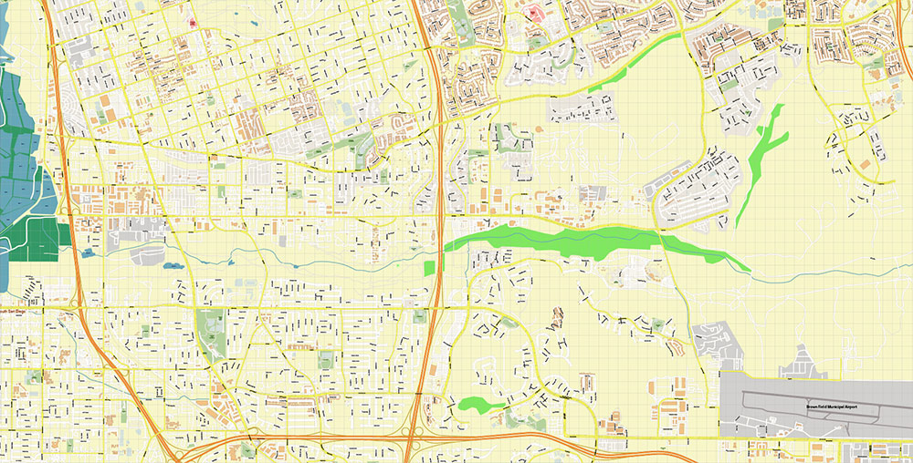 Chula Vista California USA Map Vector Exact City Plan High Detailed Street Map editable Adobe Illustrator in layers
